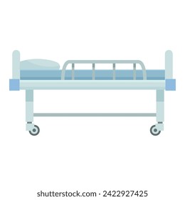 Heart help patient icon cartoon vector. Hospital bed. Intensive clinic