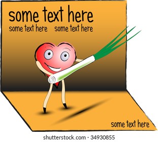 Heart hold spring onion
