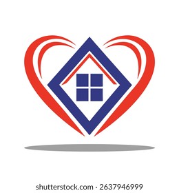 Heart Home Icon vector for Branding.
