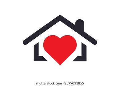 heart home logo design and art