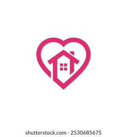 Plantilla de Vector de diseño de logotipo Heart Home