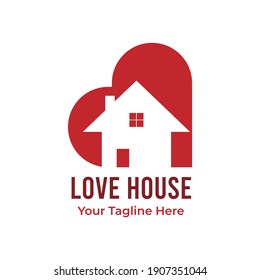 Heart And Home. Love House Logo Design Idea For Company And Website