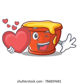 With heart honey character cartoon style