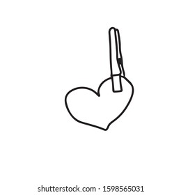 Heart with a hook. Vector illustration.Form for banners, postcards.Holiday.