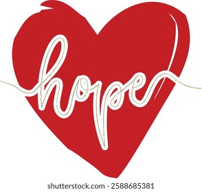 heart hope embroidery fashion vector