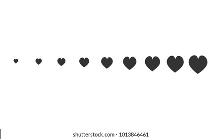 Heart Horizontal Line Simple Shape Vector Symbol Icon Design. Illustration of  hearts line divider isolated on white background. 