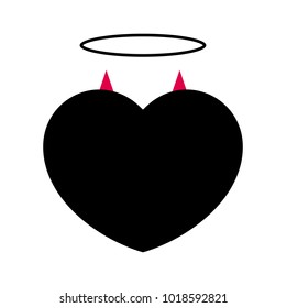 Heart with horns and a halo.
