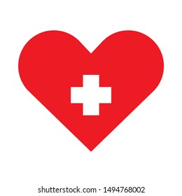 heart hospital icon. flat illustration of heart hospital vector icon. heart hospital sign symbol