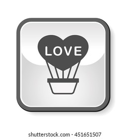 heart hot air balloon icon