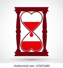 Heart Hourglass Blood Donation Stock Vector (Royalty Free) 672671683