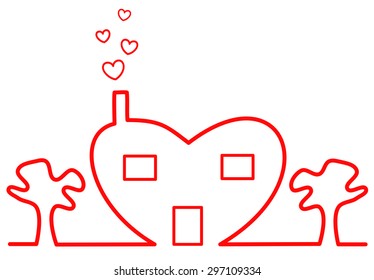 heart house concept vector illustration