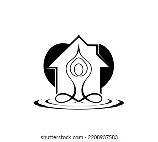 heart house yoga logo silhouette