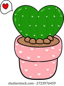 Corazón Hoya Cactus con el Vector de la burbuja del pensamiento