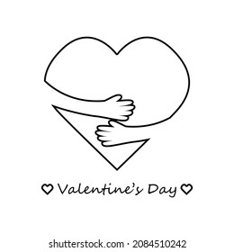 heart with hugs, vector illustration