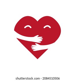 heart with hugs, vector illustration