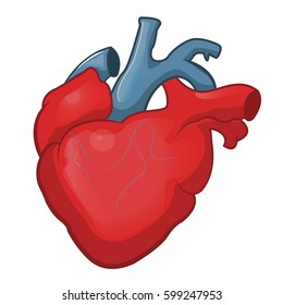 Heart human body cartoon vector illustration