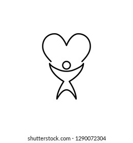 heart with human icon. Element of Valentine's Day icon for mobile concept and web apps. Detailed heart with human icon can be used for web and mobile