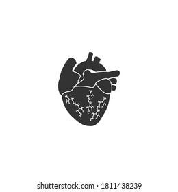 corazón del símbolo del vector del icono humano ilustración aislada fondo blanco