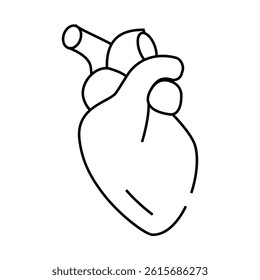 heart human organ line icon vector. heart human organ sign. isolated contour symbol black illustration