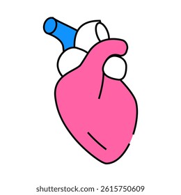 heart human organ line icon vector. heart human organ sign. isolated symbol illustration