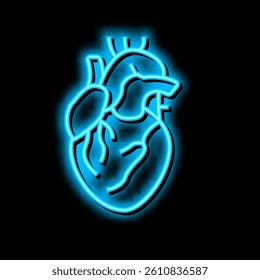 heart human organ neon light sign vector. heart human organ illustration