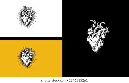 heart human vector illustration outline design