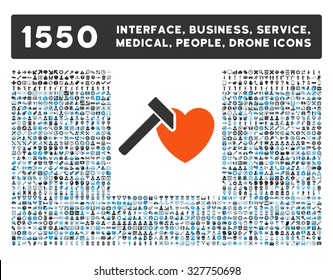 Heart Hummer and other web interface, business tools, people poses, medical service vector icons. Style is flat symbols, bicolored, rounded angles, white background.