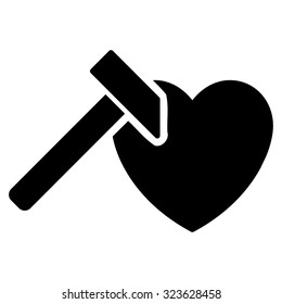 Heart Hummer vector icon. Style is flat symbol, black color, rounded angles, white background.