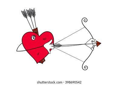 the heart of the hunter. heart vector illustration