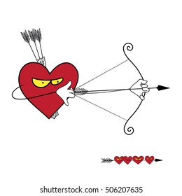 Heart of the hunter. Heart vector illustration. Cute funny vector illustration. Suitable for web design and printing, and as print on t-shirt
