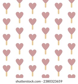 
Heart ice cream isolated vector seamless pattern pattern