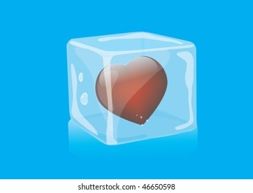 Heart in ice cubes as a gift