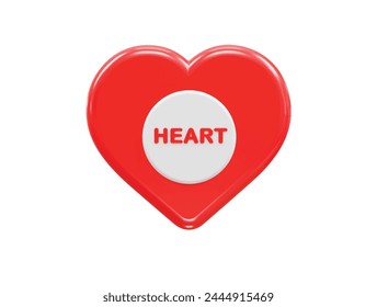 Icono de corazón 3d ilustración renderizado