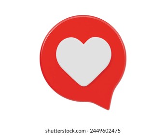  Heart icon 3d render illustration