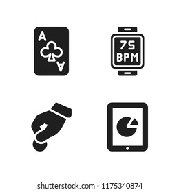 heart icon. 4 heart vector icons set. donate, blood pressure and tablet with circular graphic icons for web and design about heart theme