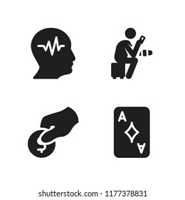 heart icon. 4 heart vector icons set. blood pressure gauge, cardiogram and donate icons for web and design about heart theme