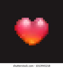 Heart Icon - 8Bit Pixel Art - Mobile Game Graphics Assets