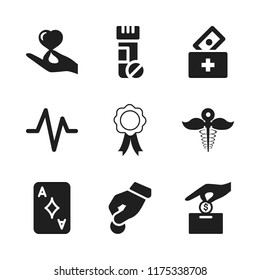 heart icon. 9 heart vector icons set. donate, ace of diamonds and donation icons for web and design about heart theme