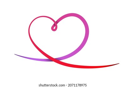 Heart icon. Abstract colored heart. Church symbols. Linear heart shape. Vector illustration.