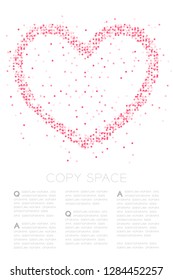 Heart icon Abstract Geometric Circle dot pixel pattern, Valentine's day concept design pink color illustration on white background with copy space, vector eps 10