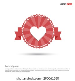heart icon - abstract logo type icon - Retro vintage badge and label red background. Vector illustration
