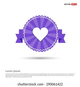 heart icon - abstract logo type icon - Retro vintage badge and label Purple background. Vector illustration