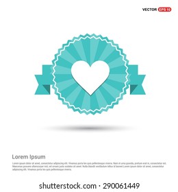 heart icon - abstract logo type icon - Retro vintage badge and label turquoise background. Vector illustration