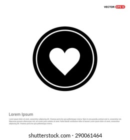 heart icon - abstract logo type icon - black circle background. Vector illustration