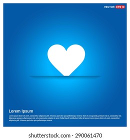 heart icon - abstract logo type icon - abstract glowing blue background. Vector illustration