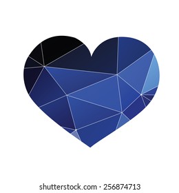 heart icon Abstract Triangle Geometrical background 