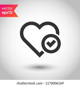 Heart icon. Add heart vector sign. Plus love linear heart icon. Valentines day heart icon. EPS 10 flat symbol