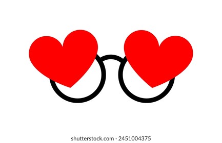 Heart icon, amorous look romance simple symbol. Vector illustration.