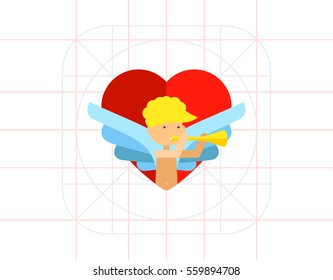Heart icon with amour