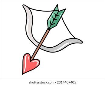 Heart icon with Arrow Illustration